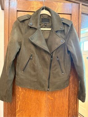 Banana Republic Olive Green Suede Moto Jacket
